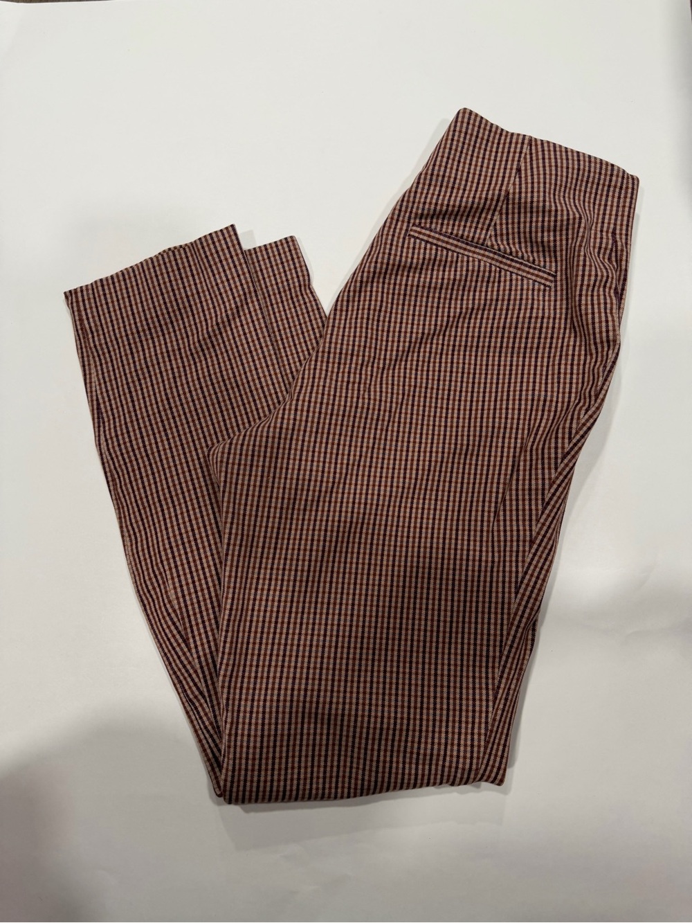 Women’s Brown Checked Dress Pants